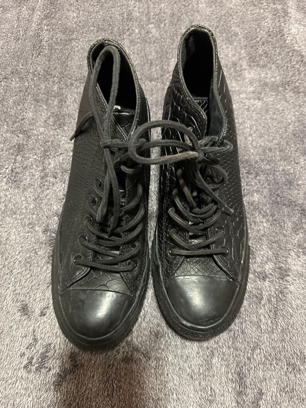 Converse Women's Black High-Top Textured Lace-Up Sneakers